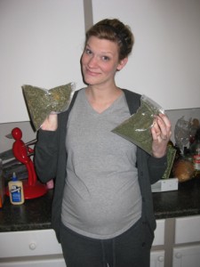 Jenna with her herbs